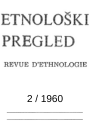 Cover for Etnološki pregled, vol. 2, 1960